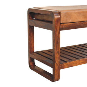 Small Buffalo Slatted Hallway Bench | Compact Entryway Seating