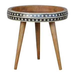Small Dotted End Table | Decorative Pattern | Compact Side Table