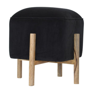 Small Dotted End Table | Solid Mango Wood | Oak Finish | Hand-Carved Accent Table