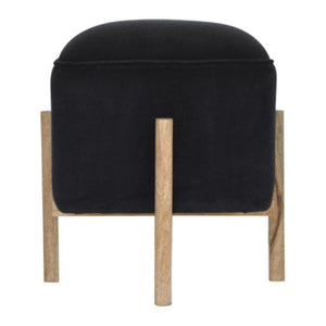 Small Dotted End Table | Solid Mango Wood | Oak Finish | Hand-Carved Accent Table