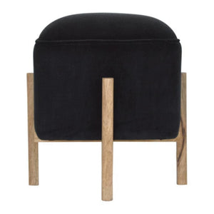 Small Dotted End Table | Solid Mango Wood | Oak Finish | Hand-Carved Accent Table