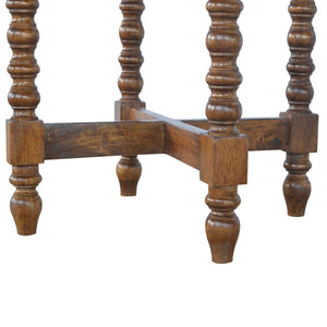 Small Round Mango Wood Tea Table | Natural Timber | Compact Occasional Table