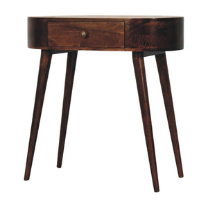 Small Rounded Console | Solid Mango Wood | California Walnut Finish