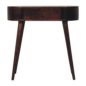 Small Rounded Console | Solid Mango Wood | California Walnut Finish