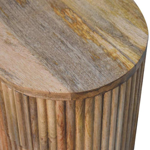 Soba Ball 3 Drawer Bedside Table | Solid Mango Wood | Chestnut Storage