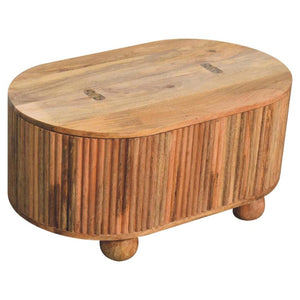Soba Ball Lid-Up Coffee Table | Solid Mango Wood | Storage Design