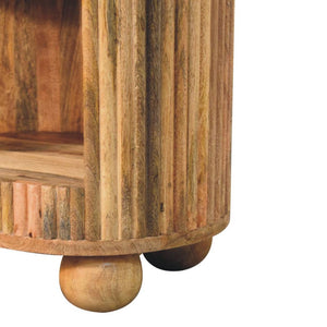 Soba Ball Open-Slot Bedside Table | Sculptural Detail | Compact Storage