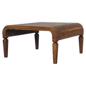 Solara Curved Mango Wood Coffee Table | Amber Oak Finish