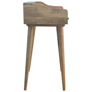 Solid Mango Wood Gallery Desk | 3 Drawers | Shell Handles