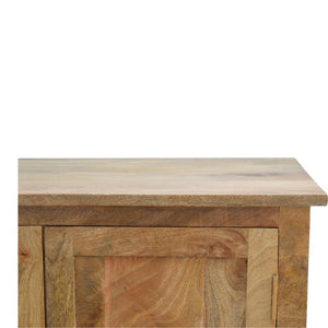 Solid Mango Wood Nordic Cabinet | 2 Doors | Oak-Style Finish