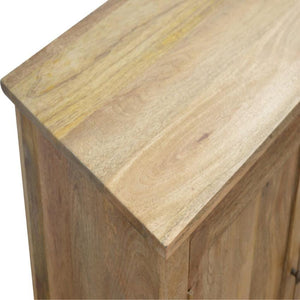 Solid Mango Wood Nordic Cabinet | 2 Doors | Oak-Style Finish