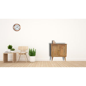 Solid Mango Wood Nordic Cabinet | 2 Doors | Oak-Style Finish