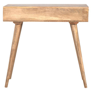 Solid Mango Wood Writing Desk | Dual Open Shelves | Oak-Style Finish