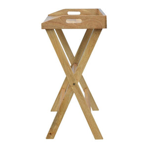 Solid Mango Wood Writing Desk | Oak-Inspired Finish | Foldable Butler Design