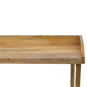 Solid Mango Wood Writing Desk | Oak-Inspired Finish | Foldable Butler Design
