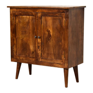 Solid Nordic Cabinet | Chestnut Finish | Scandinavian Storage
