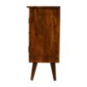 Solid Nordic Cabinet | Chestnut Finish | Scandinavian Storage