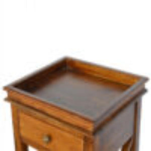 Solid Wood Criss-Cross End Table | Natural Timber | Geometric Base