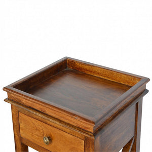 Solid Wood Criss-Cross End Table | Natural Timber | Geometric Base