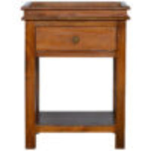 Solid Wood Criss-Cross End Table | Natural Timber | Geometric Base