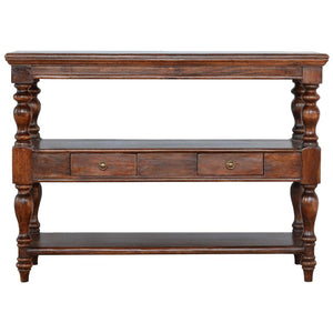 Solid Wood Turned Leg Console Table | Natural Timber | Classic Hallway Design