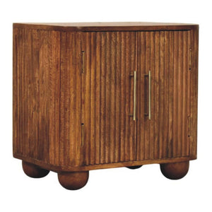 Solis Fluted Cabinet | Solid Mango Wood | Textured Front | Versatile Storage Cupboard