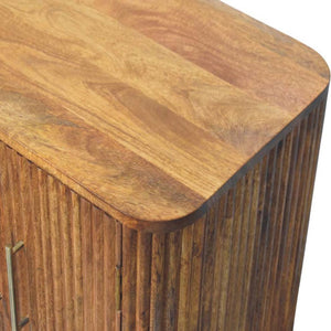 Solis Fluted Cabinet | Solid Mango Wood | Textured Front | Versatile Storage Cupboard