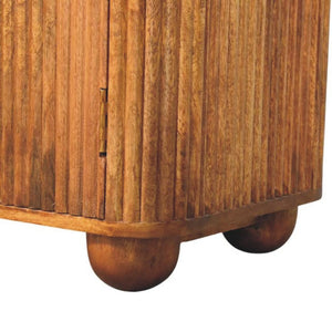 Solis Fluted Cabinet | Solid Mango Wood | Textured Front | Versatile Storage Cupboard