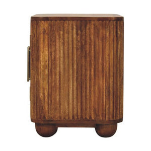 Solis Fluted Cabinet | Solid Mango Wood | Textured Front | Versatile Storage Cupboard