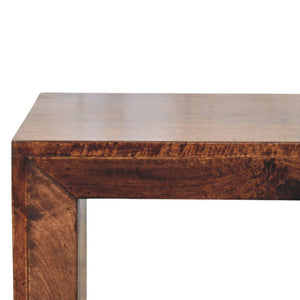 Solis Open Side Table | Solid Mango Wood | California Walnut Finish