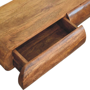 Solis Wall-Mounted Console | Solid Mango Wood | Fluted Front | Floating Hallway Storage