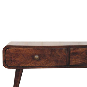 Sonata Coffee Table | Solid Mango Wood | California Walnut Finish | 2 Drawer Storage Coffee Table