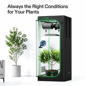 Space-Saving PRO Grow Tent Package | 2.3x2.3 ft | 180W Tunable LED