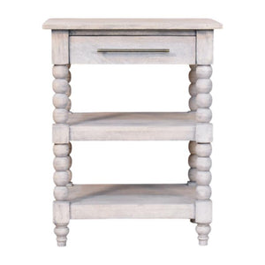 Spindle Acid Wash Side Table | Solid Wood Accent Table