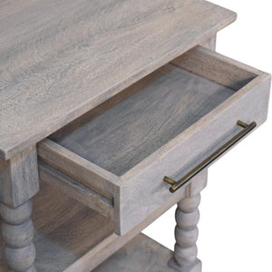 Spindle Acid Wash Side Table | Solid Wood Accent Table