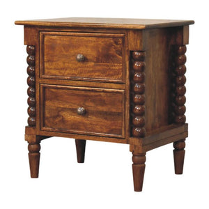Spindle Beaded Bedside Table | Decorative Storage | Crafted Design