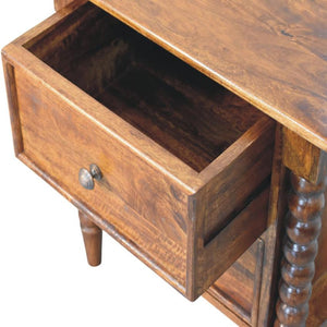 Spindle Beaded Bedside Table | Decorative Storage | Crafted Design