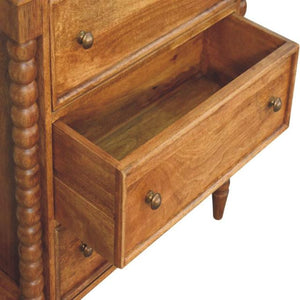 Spindle Chest of Drawers | Solid Wood Bedroom Storage