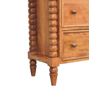 Spindle Chest of Drawers | Solid Wood Bedroom Storage