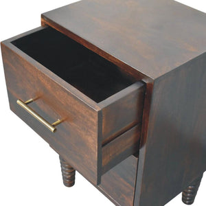Spindle Mocha Bedside Table | Warm Finish | Classic Bedroom Furniture