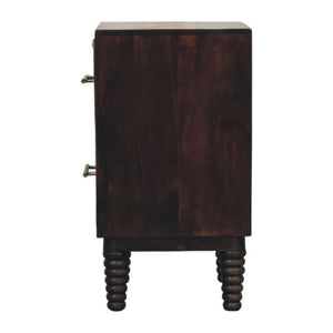 Spindle Mocha Bedside Table | Warm Finish | Classic Bedroom Furniture