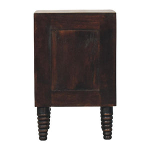Spindle Mocha Bedside Table | Warm Finish | Classic Bedroom Furniture