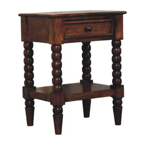 Spindle One-Drawer Side Table | Textured Accent Furniture