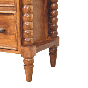 Spindle Three-Drawer Chest | Textured Bedroom Storage