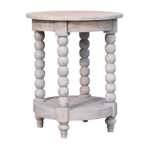 Spindle Washed Round Table | Solid Wood Accent Table
