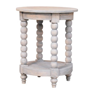 Spindle Washed Round Table | Solid Wood Accent Table