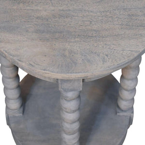 Spindle Washed Round Table | Solid Wood Accent Table