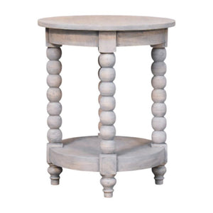 Spindle Washed Round Table | Solid Wood Accent Table