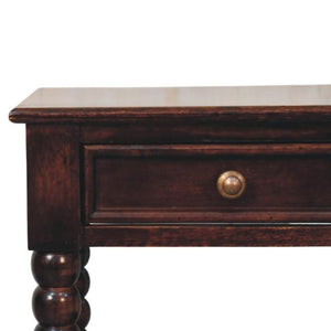 Spindle Winewood Bedside Table | Dark Wood Nightstand