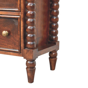 Spindle Winewood Chest | Solid Wood Drawers | Warm Timber Storage